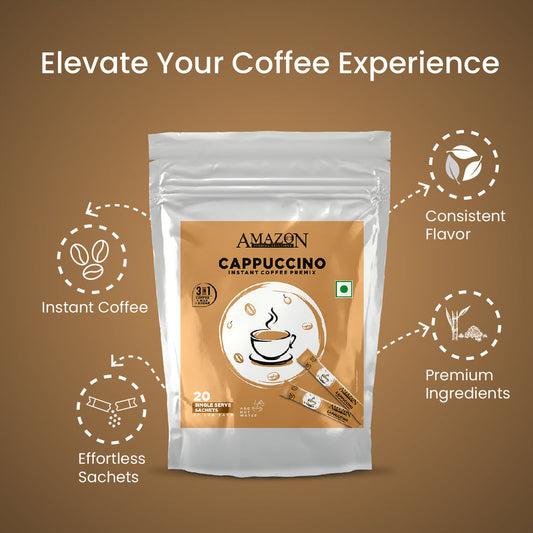AMAZON 3-IN-1 CAPPUCCINO COFFEE Sachets - COFFEE WALLA CALL ANY REQUIREMENT 99397588888 24*7