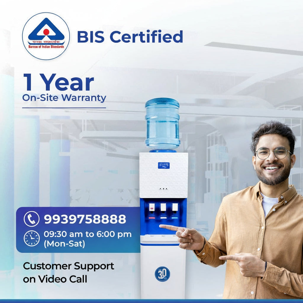 ATLANTIS BIG PLUS | 5L/Hour Cooling Capacity | 8L Cold Tank Storage | Smart Glass Push-Pull Taps | 1 Year Warranty | Hot, Normal & Cold Water - COFFEE WALLA CALL ANY REQUIREMENT 99397588888 24*7