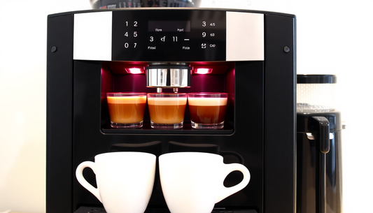 Office tea coffee machine dispensing hot beverages