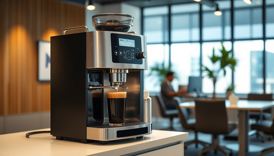 Modern coffee machine in an office setting