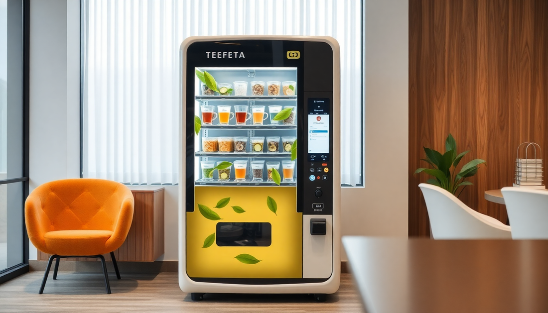 Modern tea coffee vending machine in an office