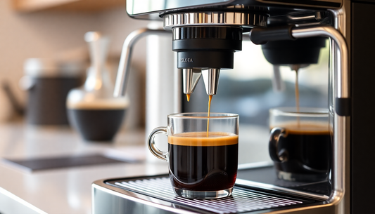 Automatic coffee machine brewing fresh espresso