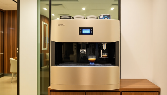 Modern coffee machine in an office setting in Noida