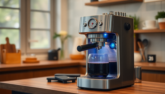 Modern Amazon Coffee Machine Noida brewing fresh coffee in a stylish kitchen setting