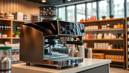 Sleek black espresso coffee machine on a countertop in a modern kitchen during Amazon Coffee Machine Sale Noida