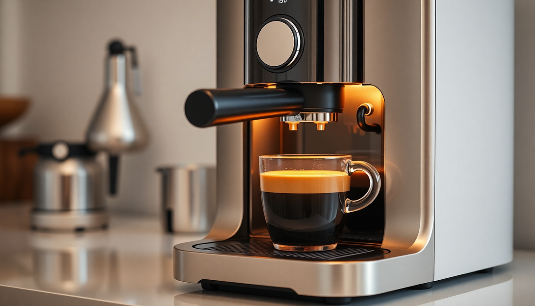 Modern Atlantis coffee machine brewing espresso with rich crema in a clear glass cup Buy Atlantis Coffee Machine Online NCR