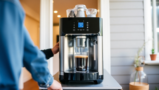 Modern coffee machine brewing fresh espresso with Coffee Machine Free Delivery Delhi NCR offer