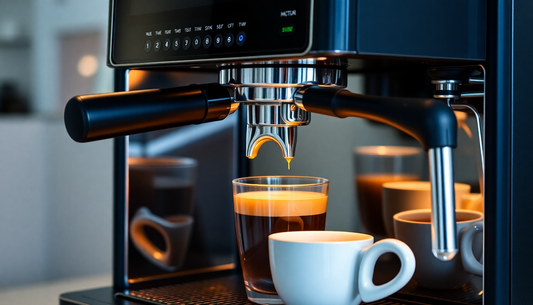 Modern Atlantis coffee machine brewing fresh coffee