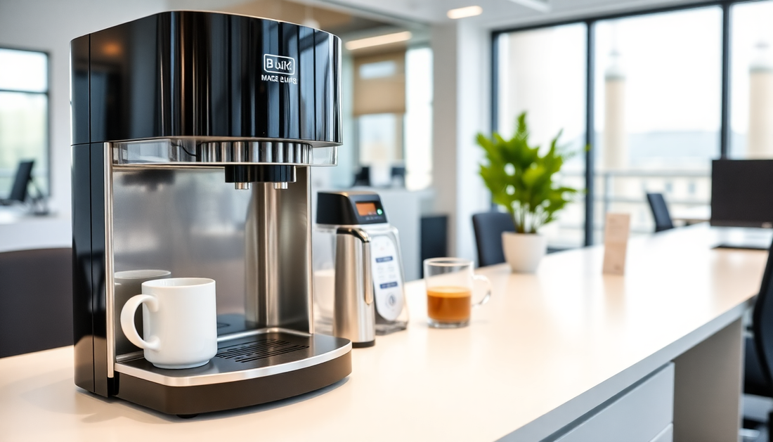 Automatic tea and coffee machine in a modern office