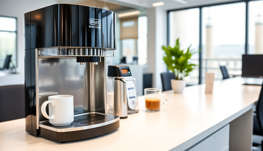 Automatic tea and coffee machine in a modern office