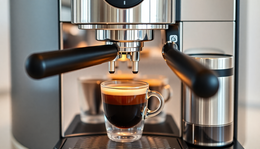 Modern Atlantis coffee machine brewing fresh coffee