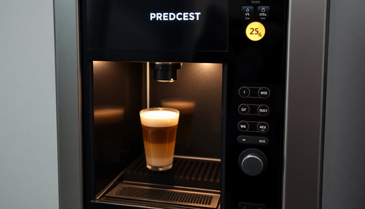 A coffee vending machine dispensing coffee premix in Delhi