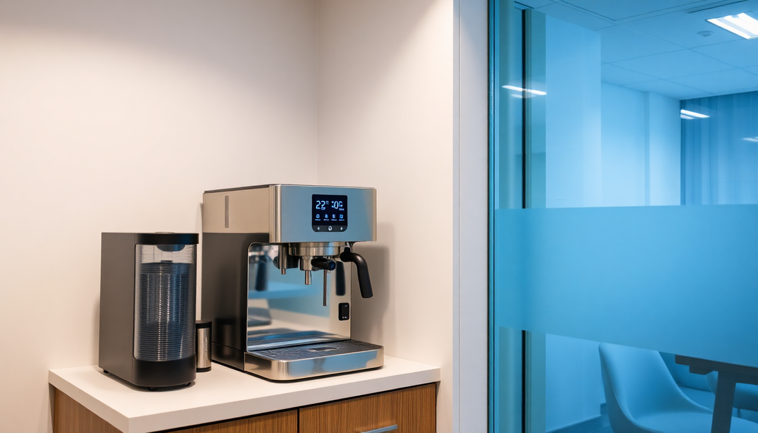 A coffee machine being installed in an office in Noida