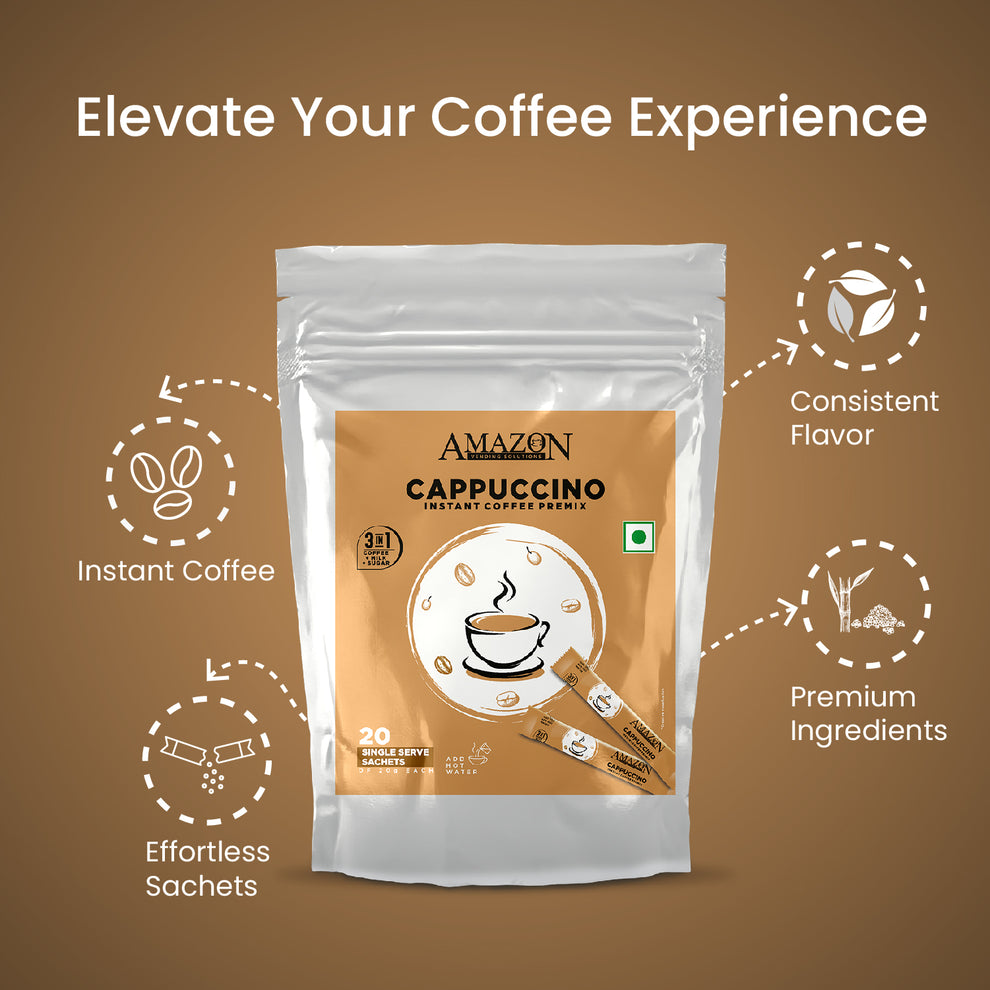 AMAZON 3-IN-1 CAPPUCCINO COFFEE Sachets - COFFEE WALLA CALL ANY REQUIREMENT 99397588888 24*7