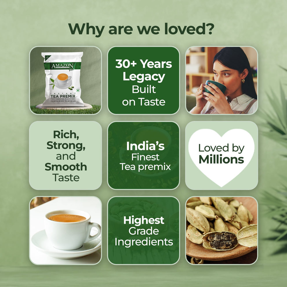 Cardamom tea premix for vending machines by Tea coffee vending service with rich smooth taste and highest grade ingredients