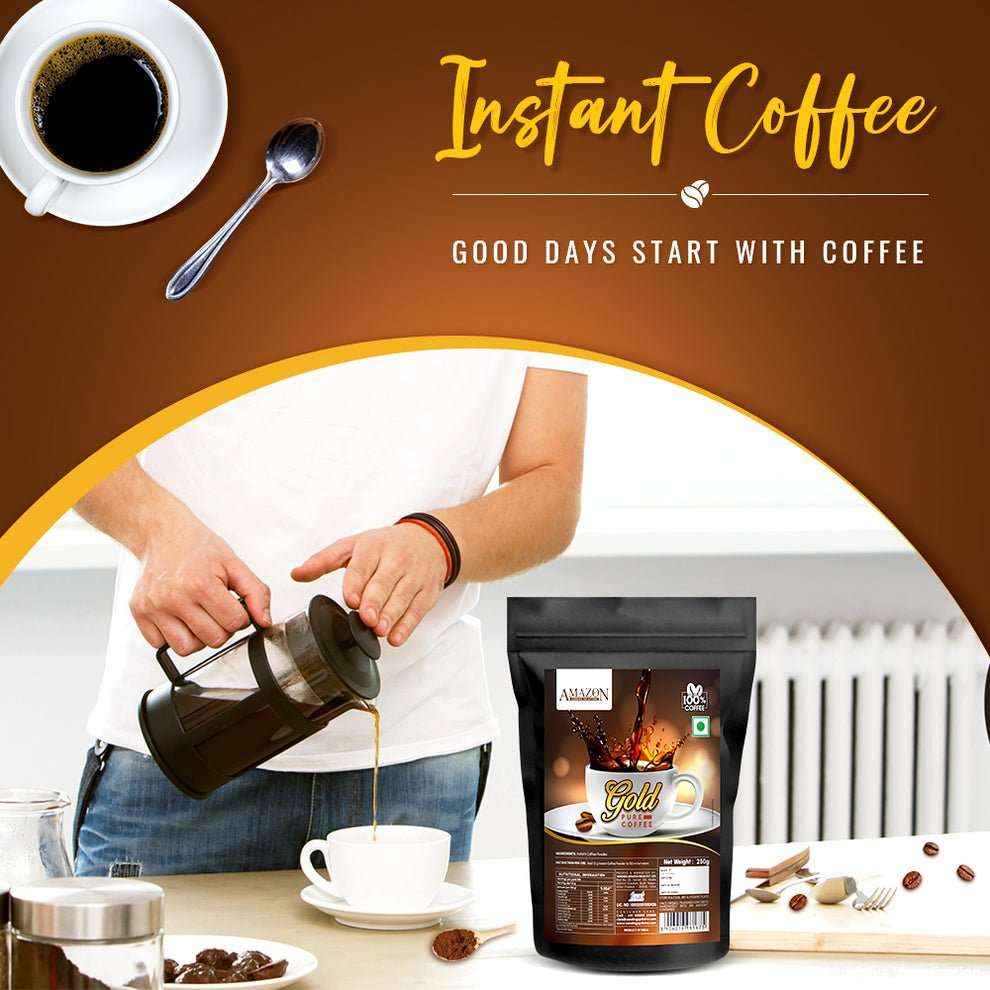 Amazon Gold Instant Coffee Powder 250g - Rich & Smooth - COFFEE WALLA CALL ANY REQUIREMENT 99397588888 24*7