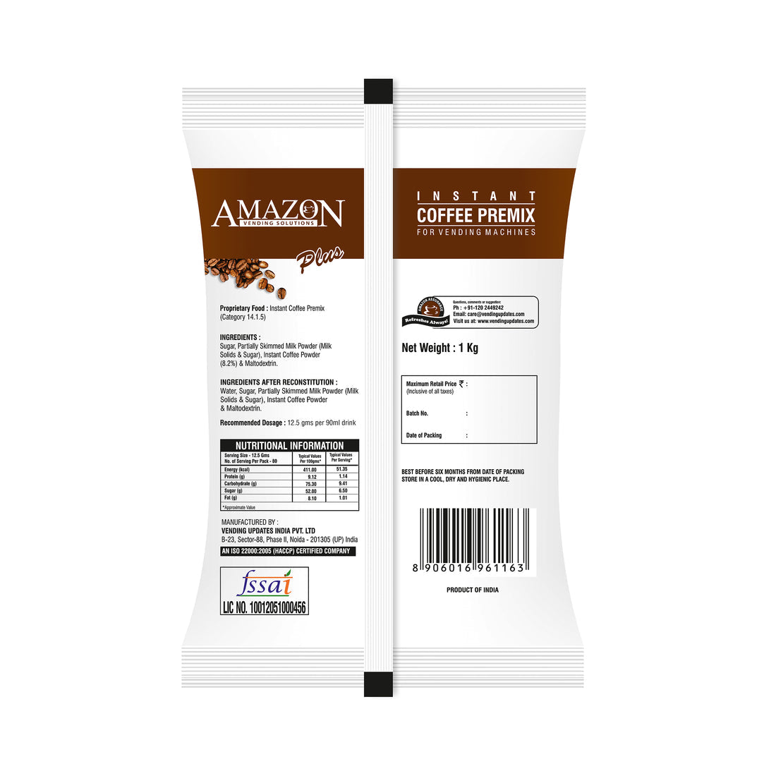 AMAZON PLUS COFFEE PREMOX 1 KG Instant Coffee Premix - COFFEE WALLA CALL ANY REQUIREMENT 99397588888 24*7