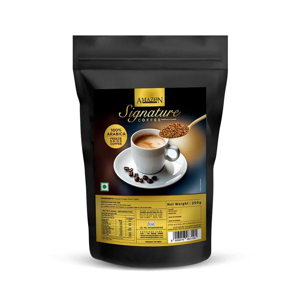 AMAZON Signature Coffee | 100% Arabica | Freeze Dried Coffee | 250g Pack | Uses in Atlantis Select Machine free delivery - COFFEE WALLA CALL ANY REQUIREMENT 99397588888 24*7