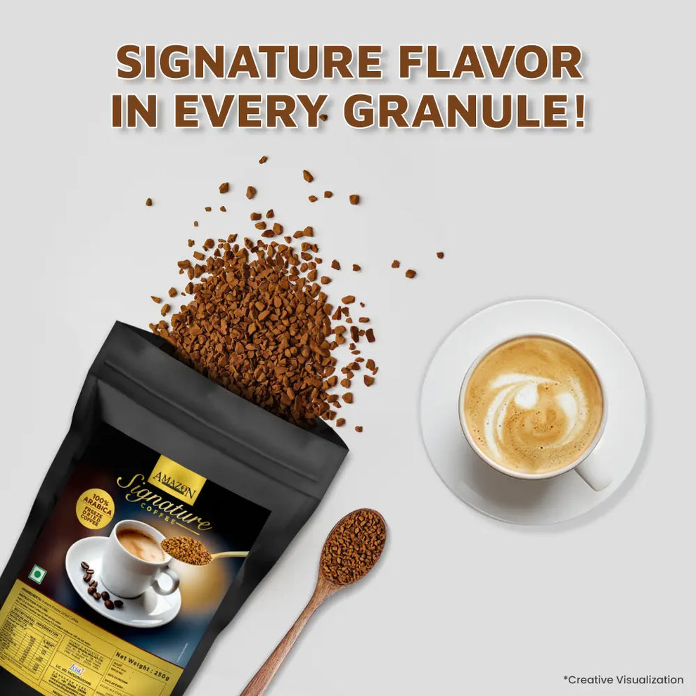 AMAZON Signature Coffee | 100% Arabica | Freeze Dried Coffee | 250g Pack | Uses in Atlantis Select Machine free delivery - COFFEE WALLA CALL ANY REQUIREMENT 99397588888 24*7