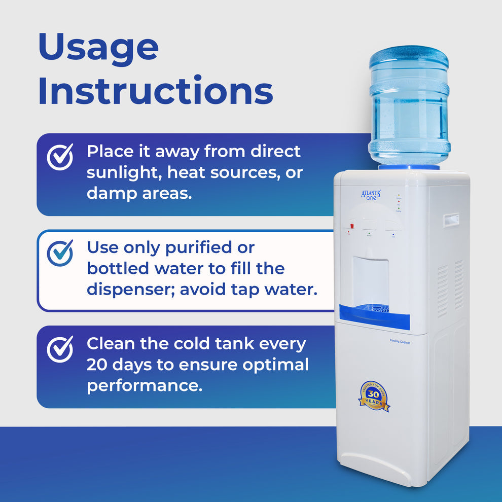 ATLANTIS ONE | 18L Cooling Cabinet | Single Outlet Design | Smart Push Buttons | Hot, Normal & Cold Water | 2.5L/Hour Cooling Capacity | Space-Saving - COFFEE WALLA CALL ANY REQUIREMENT 99397588888 24*7