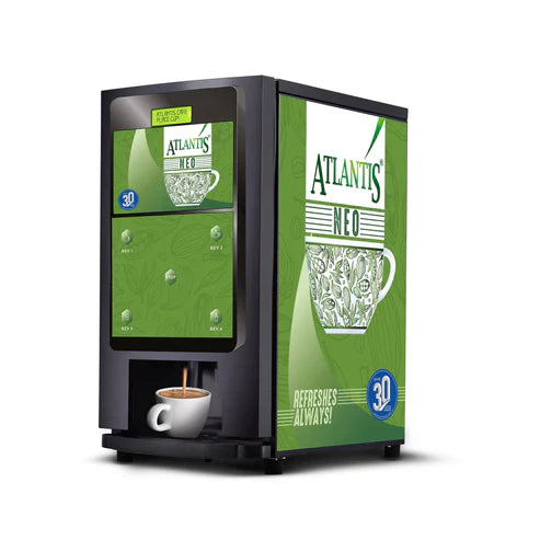 Atlantisplus 3-lane instant soup coffee tea machine with green design dispensing hot beverage