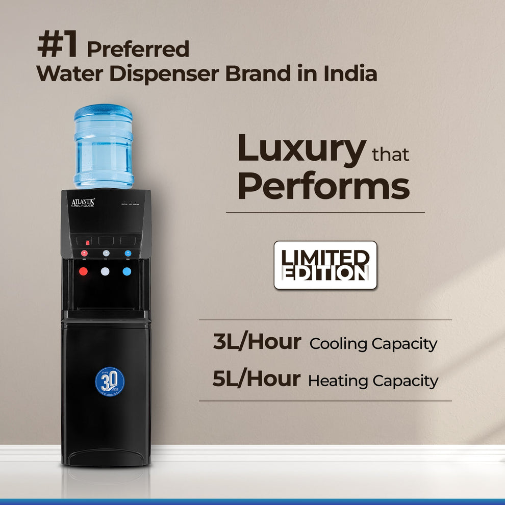 Atlantis Blaque water dispenser with smart push buttons - 1 Year Warranty - COFFEE WALLA CALL ANY REQUIREMENT 99397588888 24*7