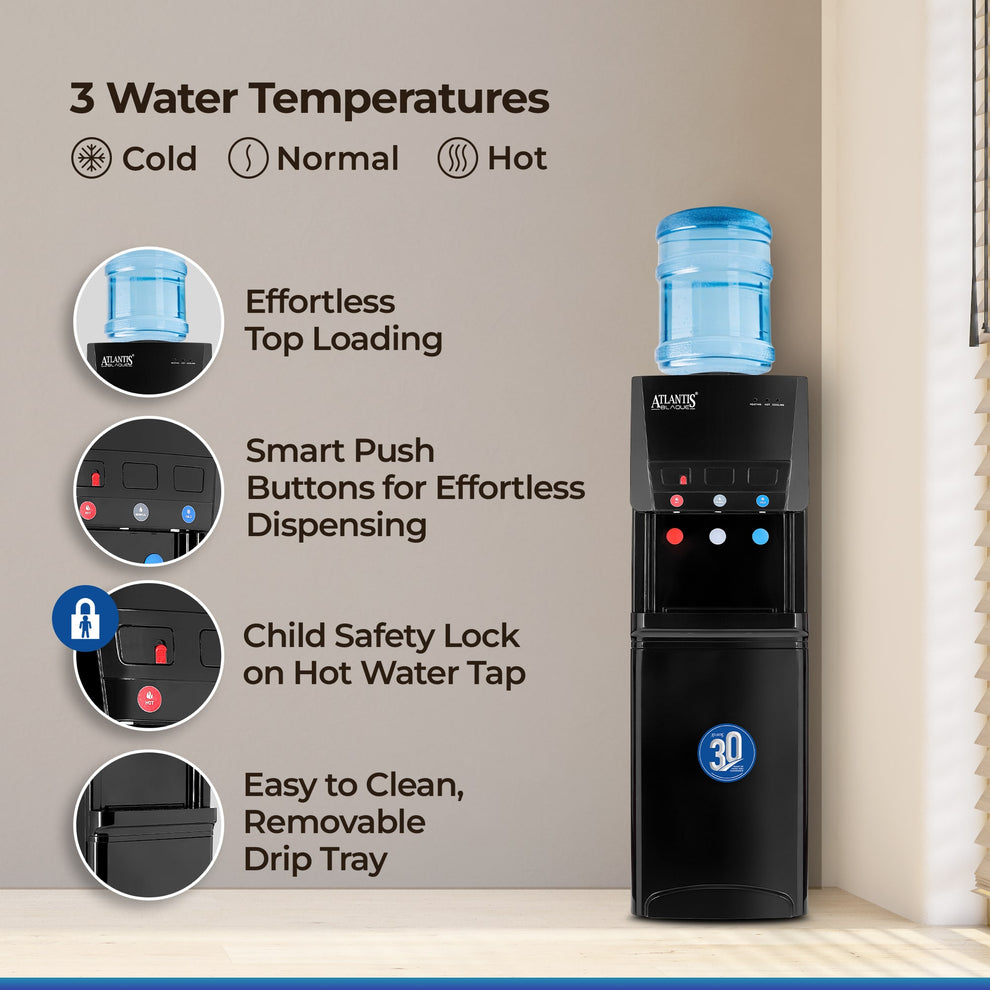 Atlantis Blaque water dispenser with smart push buttons - 1 Year Warranty - COFFEE WALLA CALL ANY REQUIREMENT 99397588888 24*7