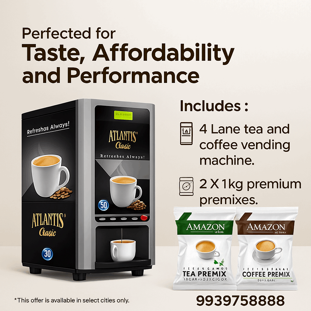 Atlantis Classic 4 Lane Tea Coffee Vending Machine - COFFEE WALLA CALL ANY REQUIREMENT 99397588888 24*7