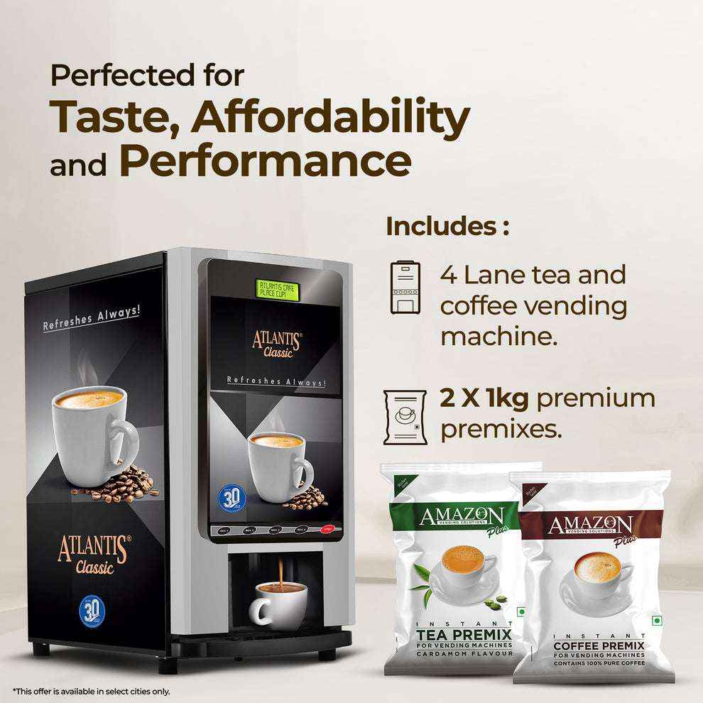 Atlantis Classic 4 Lane Tea Coffee Vending Machine - COFFEE WALLA CALL ANY REQUIREMENT 99397588888 24*7