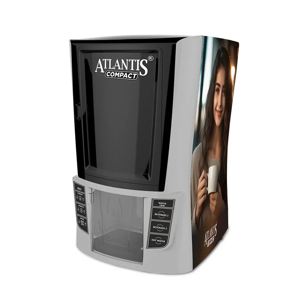 ATLANTIS COMPACT 2-Lane Hot Beverage Dispenser | Perfect for Small Spaces | Energy-Efficient, Cost Effective Solution - COFFEE WALLA CALL ANY REQUIREMENT 99397588888 24*7