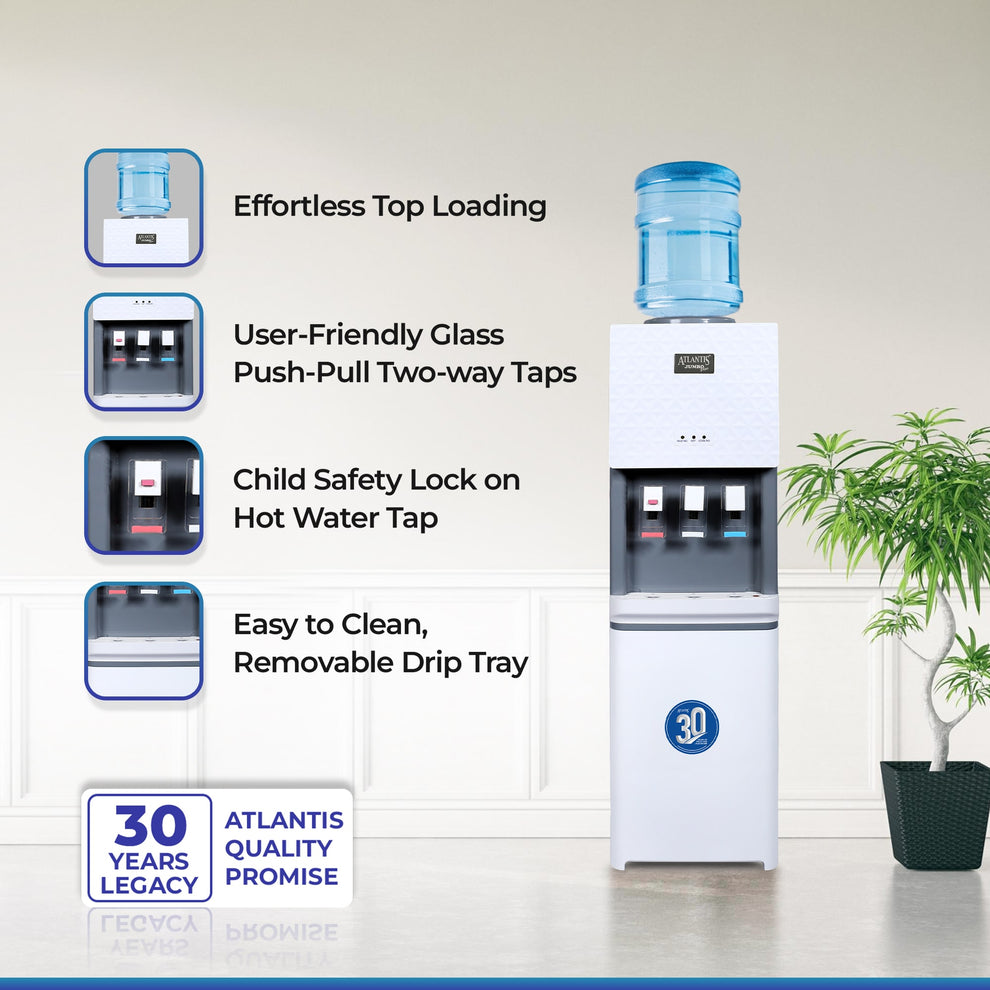 ATLANTIS JUMBO PLUS (Hot, Normal & Cold ) Floor Standing Water Dispenser | 10Litres/Hour High Cooling Capacity - COFFEE WALLA CALL ANY REQUIREMENT 99397588888 24*7