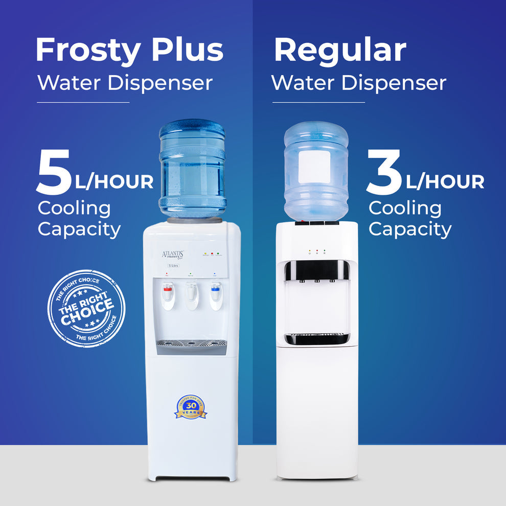 ATLANTIS FROSTY PLUS | 5L/Hour Cooling Capacity | Glass Push-Pull Taps | 1 Year Warranty | Hot, Normal & Cold Water | Perfect for a Team of 10-30 - COFFEE WALLA CALL ANY REQUIREMENT 99397588888 24*7