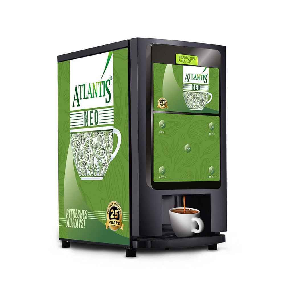 Atlantis Neo 3 Lane vending machine with green design and cup dispensing coffee for Atlantis Neo 3 Lane vending machine price