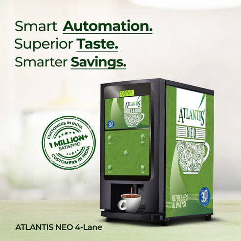 Atlantis Neo 4 lane coffee vending machine with smart automation and superior taste by Tea coffee vending service