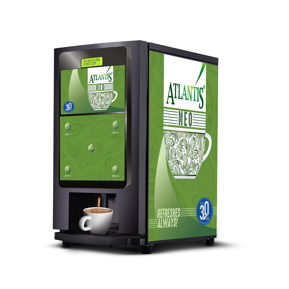 ATLANTIS NEO 3-Lane Tea and Coffee Vending Machine - Dedicated Hot Water - COFFEE WALLA CALL ANY REQUIREMENT 99397588888 24*7