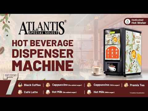 Atlantis Select 7 option coffee machine black hot beverage dispenser with seven drink choices