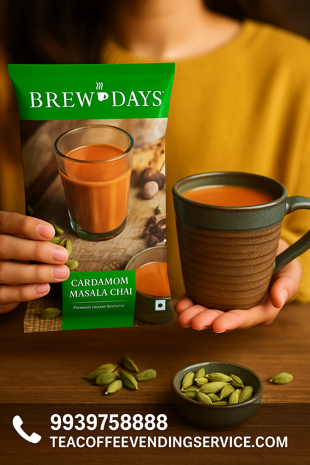 Best Brewdays Cardamom Tea Premix for Offices - Traditional Spices - COFFEE WALLA CALL ANY REQUIREMENT 99397588888 24*7