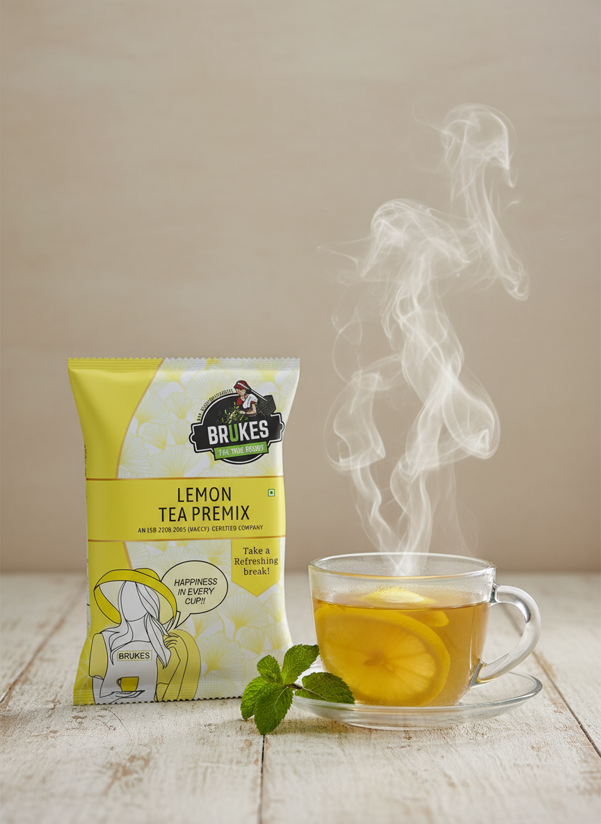 Brukes Lemon Tea Premix 1kg - Refreshing Beverage - COFFEE WALLA CALL ANY REQUIREMENT 99397588888 24*7