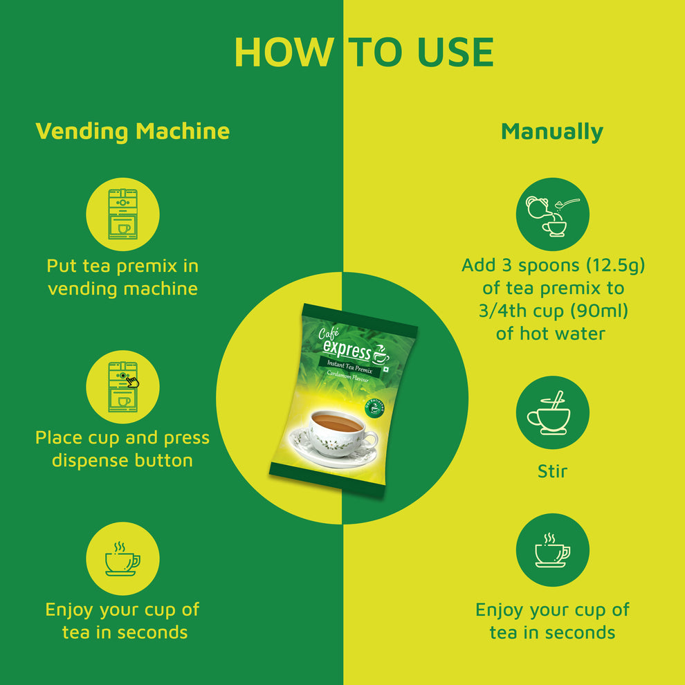 Atlantis Cafe Express 3in1 Cardamom Tea Premix 1kg Pack - COFFEE WALLA CALL ANY REQUIREMENT 99397588888 24*7