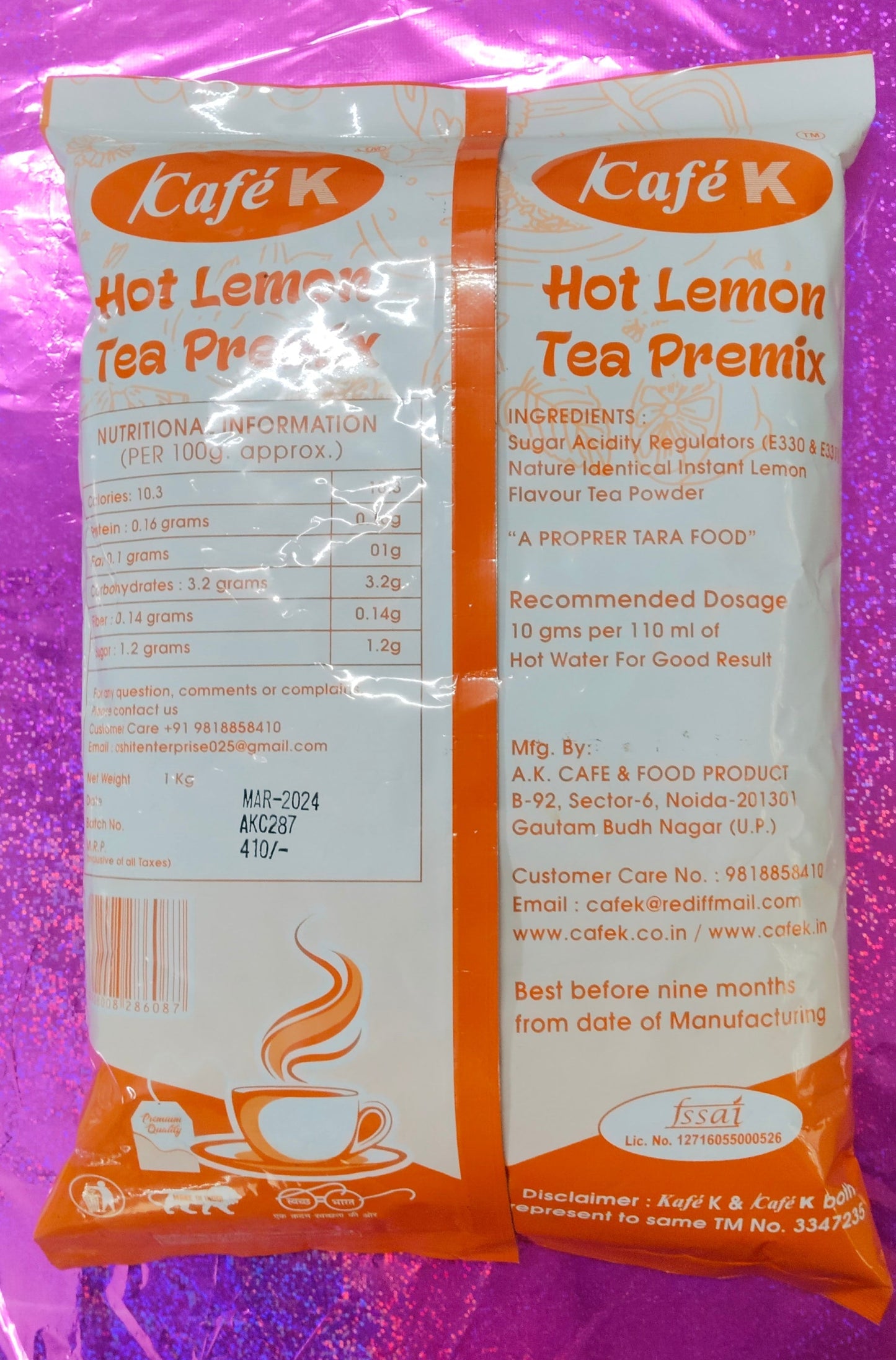 Buy CafeK Lemon Tea Powder - Hot Lemon Premix - COFFEE WALLA CALL ANY REQUIREMENT 99397588888 24*7