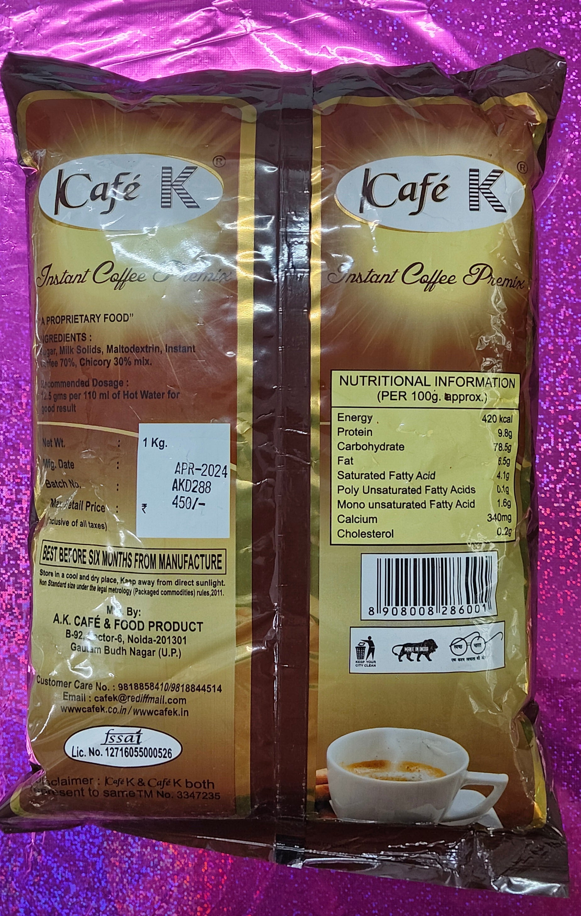 CafeK Coffee Premix Instant Blend 1 kg - COFFEE WALLA CALL ANY REQUIREMENT 99397588888 24*7