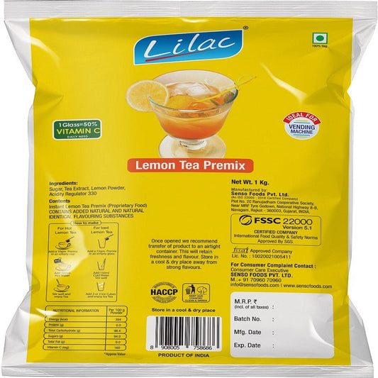 Lilac Lemon Tea Premix packet by TEA COFFEE VENDING SERVICE with lemon flavor and vitamin C