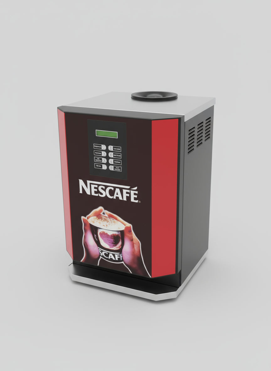 Nescafe coffee machine 4 lane with digital display and red black design for tea coffee vending service
