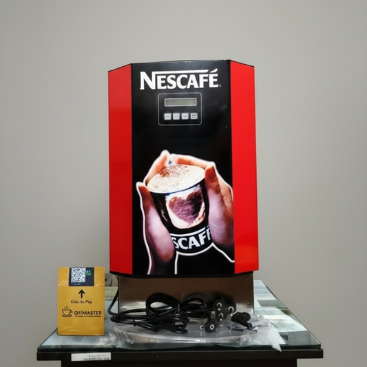 Nescafe vending machine with UPI payment option and red-black design by Tea coffee vending service