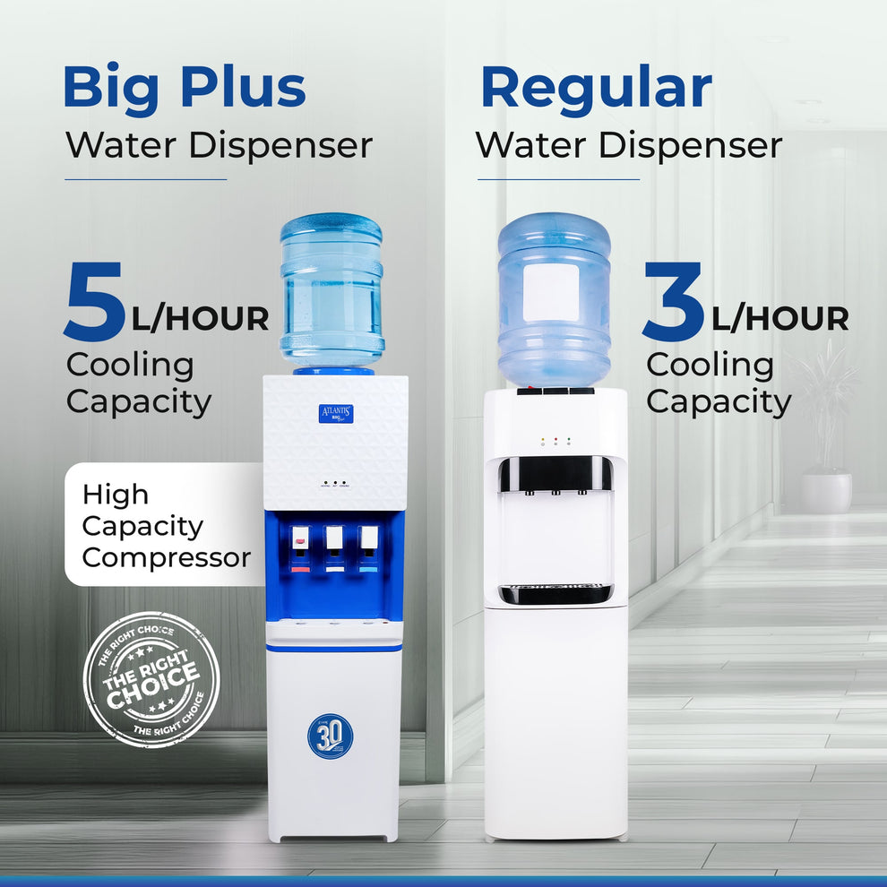 ATLANTIS BIG PLUS | 5L/Hour Cooling Capacity | 8L Cold Tank Storage | Smart Glass Push-Pull Taps | 1 Year Warranty | Hot, Normal & Cold Water - COFFEE WALLA CALL ANY REQUIREMENT 99397588888 24*7